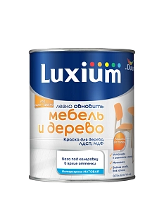 Краска для дерева водно-дисперсионная Luxium Мебель и дерево матовая база BС 0,75 л