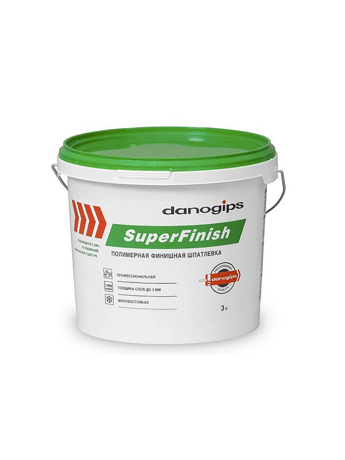 Шпатлевка для внутренних работ полимерная Danogips SuperFinish 3 л.