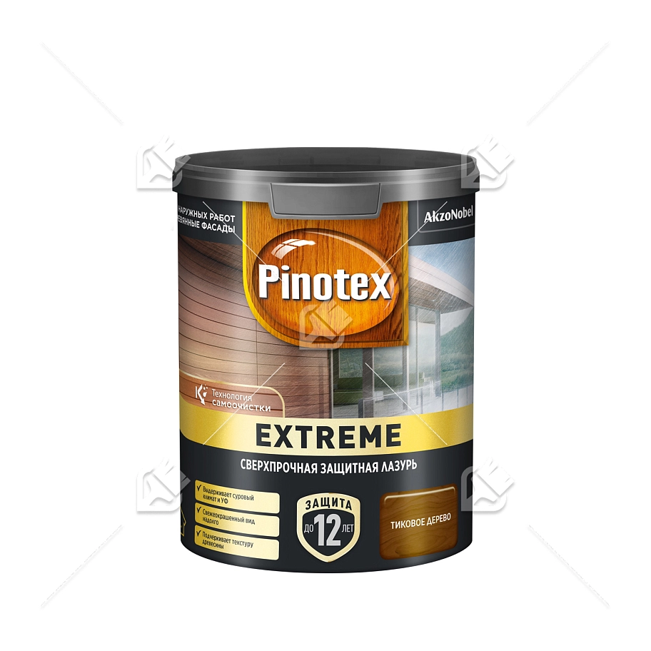 Пропитка декоративная для защиты древесины Pinotex Extreme тик полуматовая 0,9 л