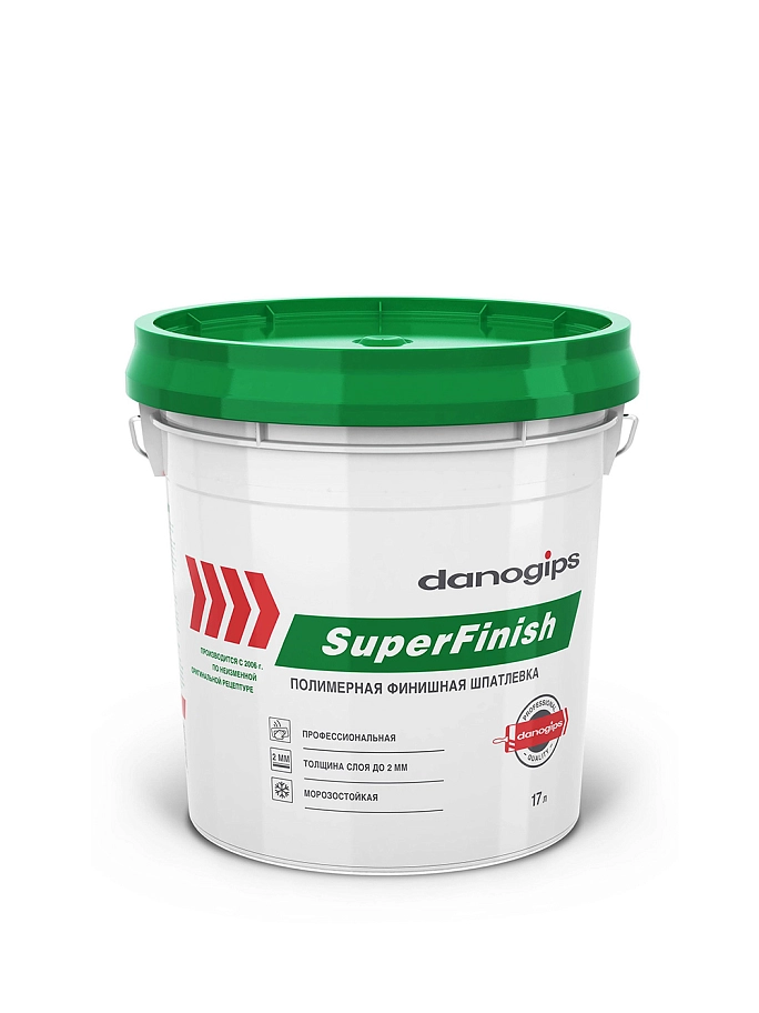 Шпатлевка для внутренних работ полимерная Danogips SuperFinish (17л/28кг)