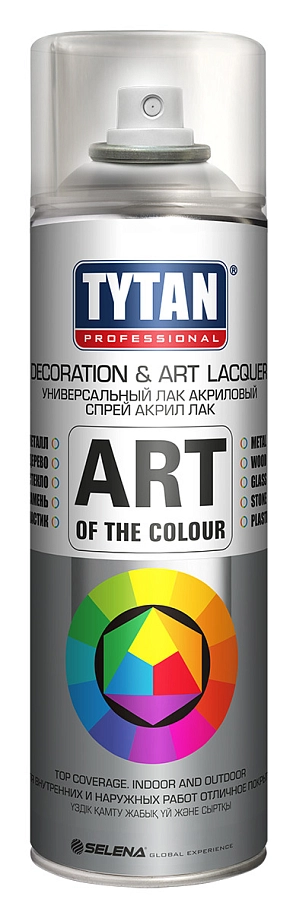 Лак универсальный аэрозольный акриловый Tytan Professional Art of the colour глянцевый 400 мл.