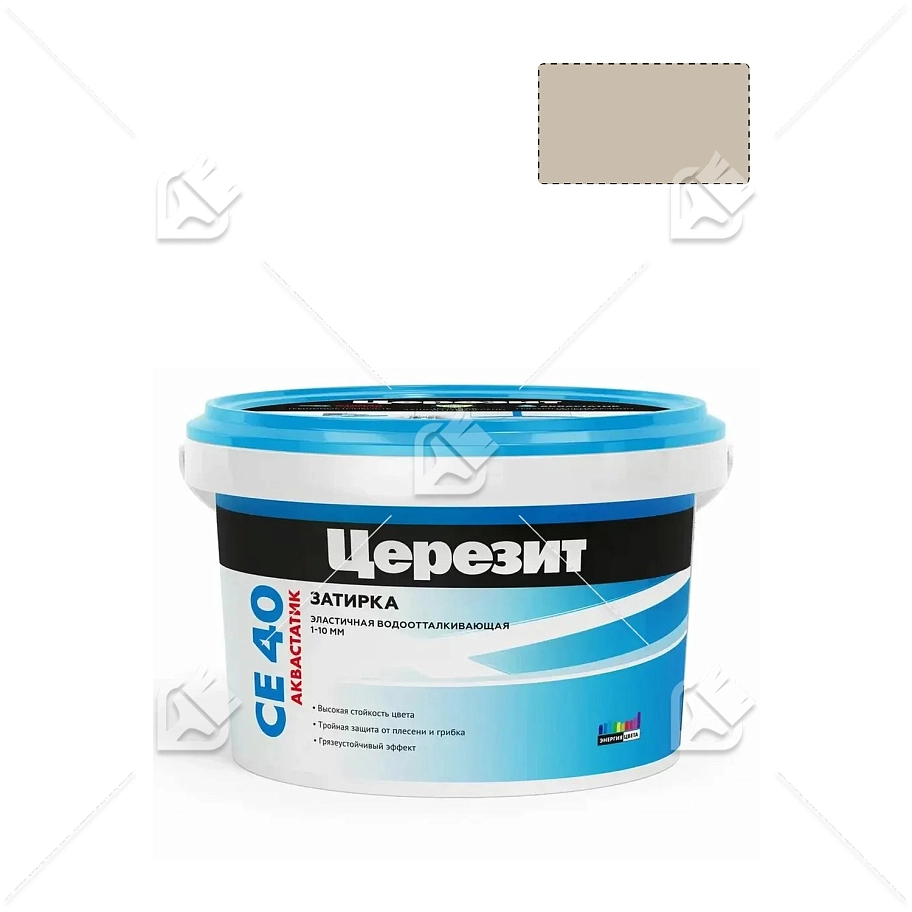 Затирка для швов до 10 мм водоотталкивающая Церезит СЕ 40 Аквасатик 44 сканди 2 кг