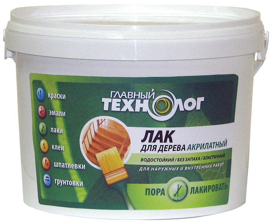 Лак для дерева акрилатный Главный Технолог красное дерево 1 кг.