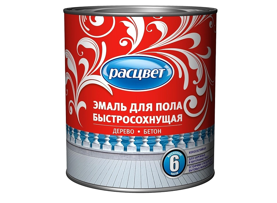 Эмаль для пола алкидная быстросохнущая Расцвет серая 2,7 кг