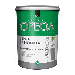 Эмаль универсальная акриловая Ореол матовая серая 1,1 кг