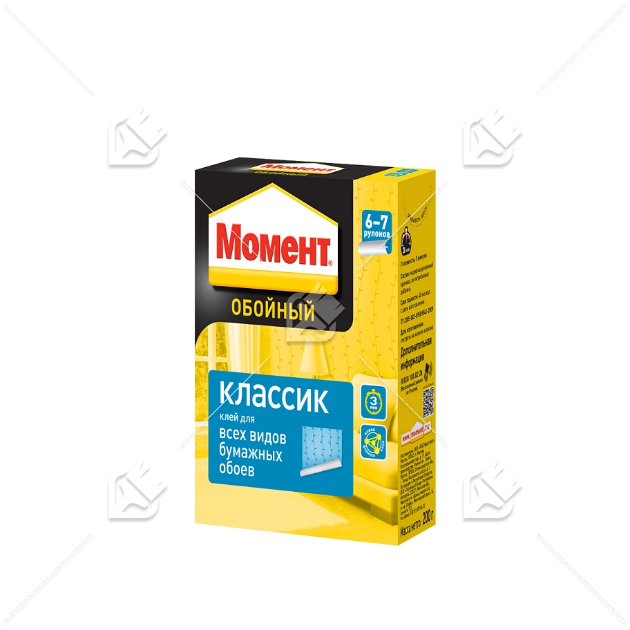 Клей для виниловых и бумажных обоев Момент Классик 200 г