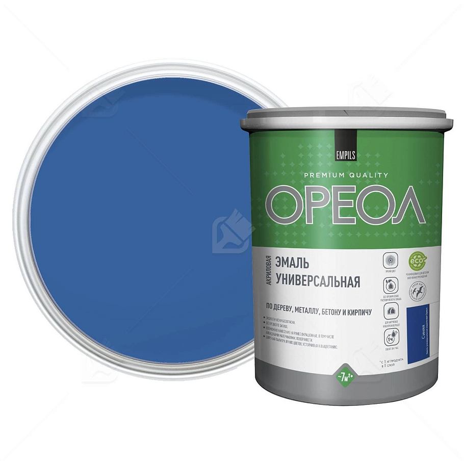Эмаль универсальная акриловая Ореол глянцевая синяя 2,5 кг