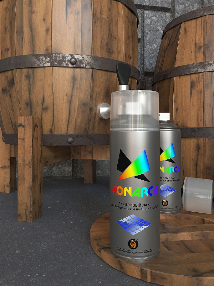 Лак аэрозольный Eastbrand Monarca бесцветный матовый 520 мл. 