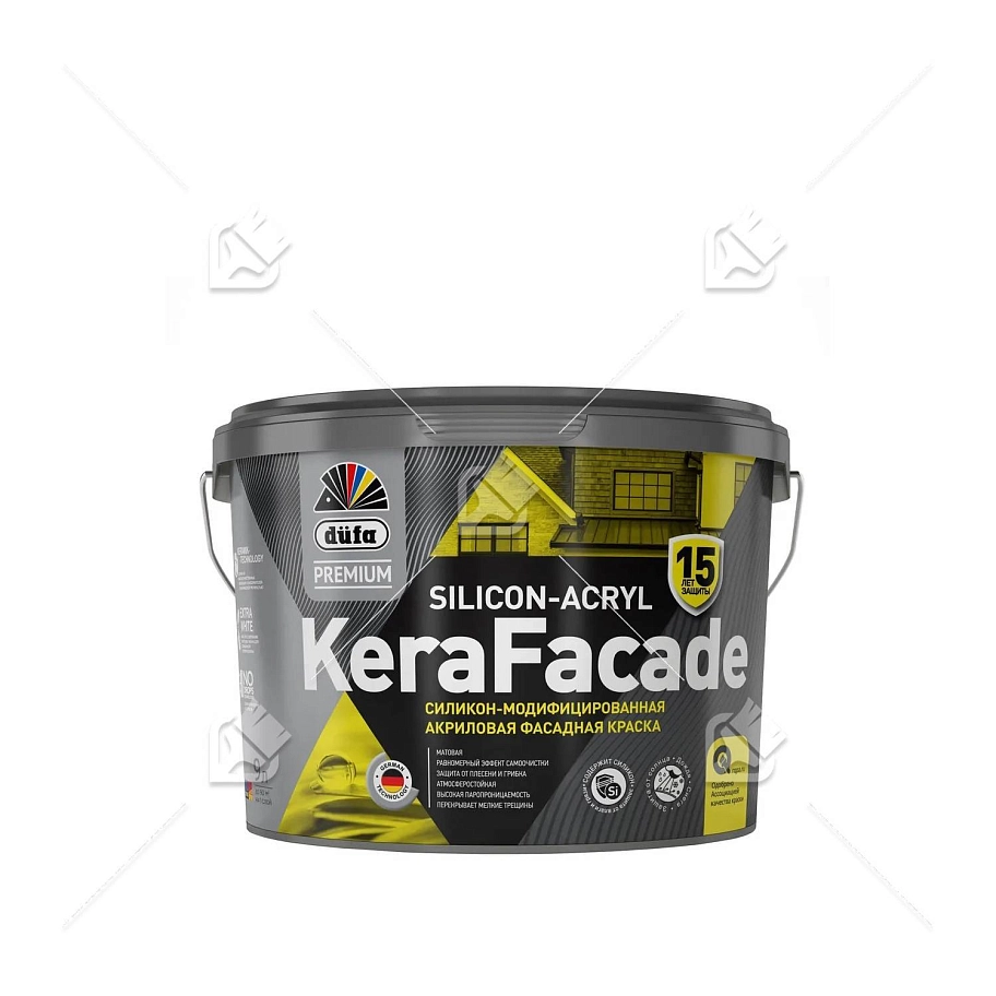 Краска фасадная акриловая силикон-модифицированная Dufa Premium Kerafacade матовая база 3 9 л