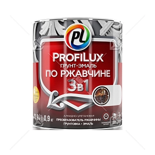 Грунт-эмаль на ржавчину 3 в 1 Profilux полуматовая белая 0,9 кг.