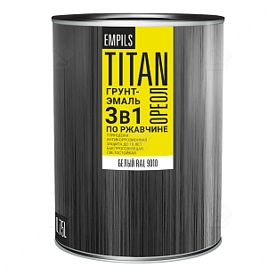 Грунт-эмаль для металлических поверхностей 3 в 1 Ореол Титан гладкая белый RAL 9010 0,75 л