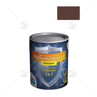 Грунт-эмаль 3 в 1 Технолюкс гладкая коричневая RAL 8017 0,9 кг