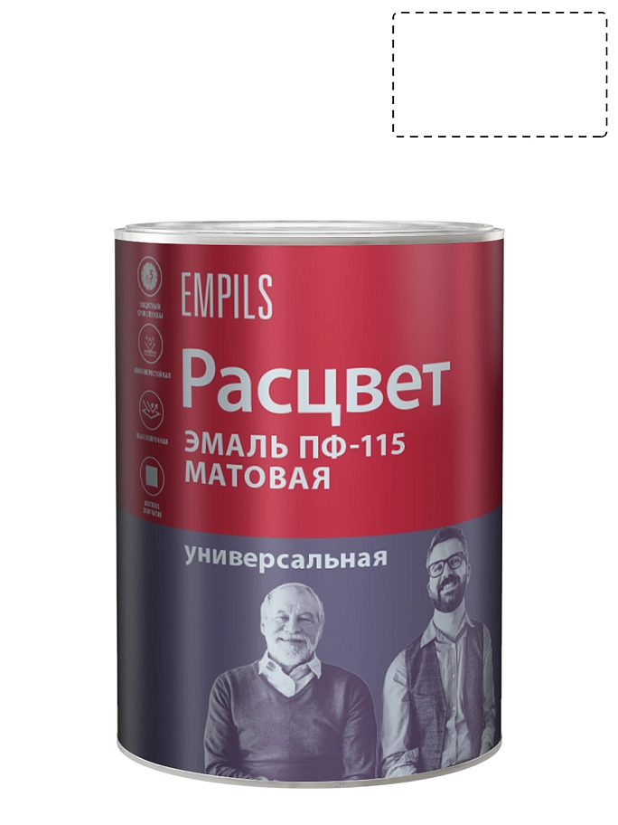 Эмаль ПФ-115 универсальная алкидная Расцвет матовая белая 0,9 кг