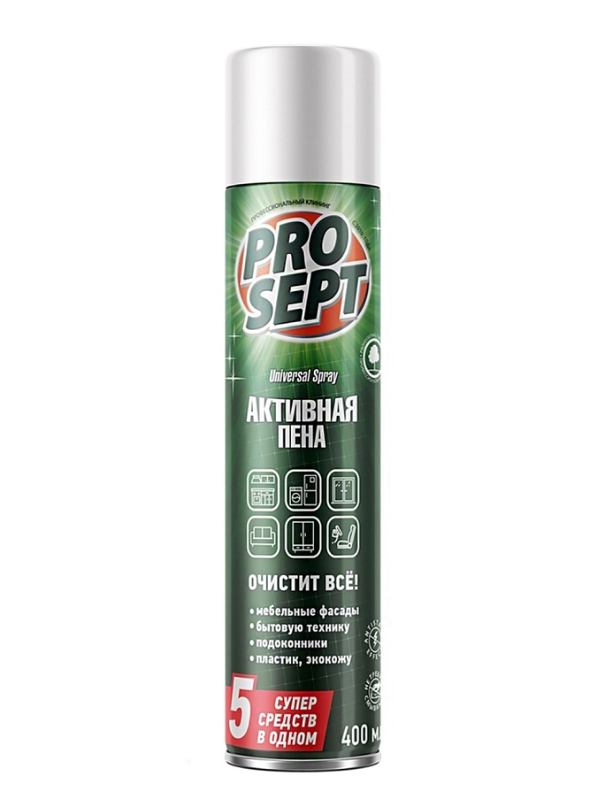Универсальное моющее и чистящее средство Prosept Universal Spray Активная пена аэрозоль 0,4 л