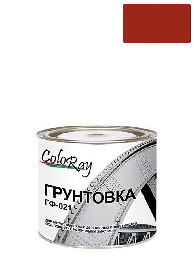 Грунт ГФ-021 по металлу и дереву Краски Черноземья красно-коричневый 3кг.
