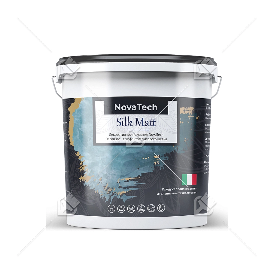 Краска декоративная NovaTech Silk Matt с эффектом матового шелка 5 л