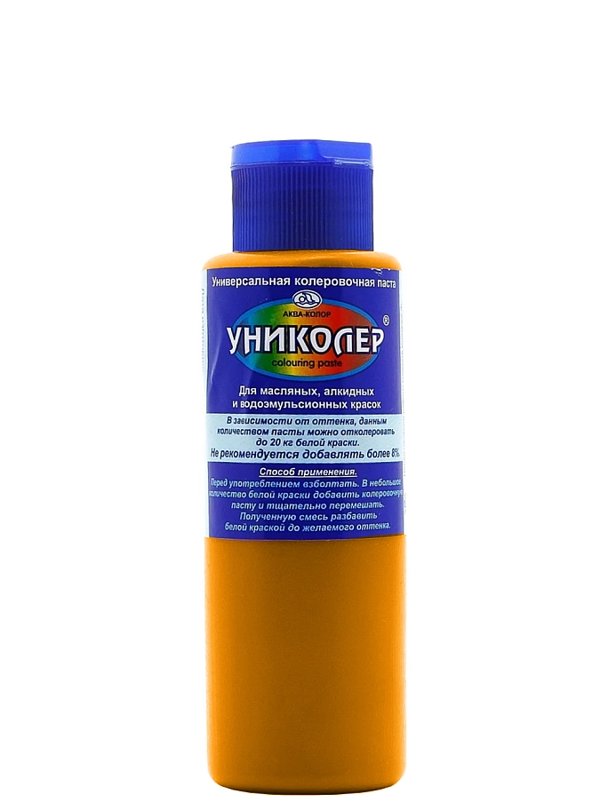 Паста колеровочная универсальная Аква-Колор Униколер 5.1 жёлто-оранжевая 100 мл.