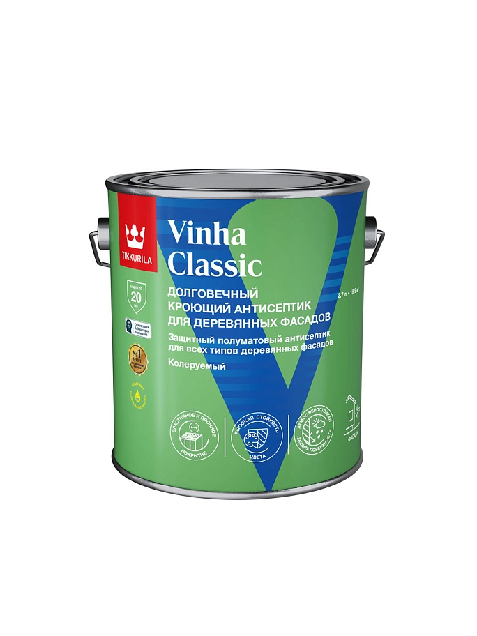 Антисептик кроющий Tikkurila VINHA CLASSIC VVA полуматовый 2,7л