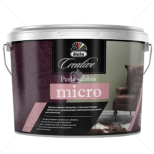 Покрытие декоративное Dufa Creative Perla Sabbia micro эффект металлизированный перламутр база ARGENTO 5 кг