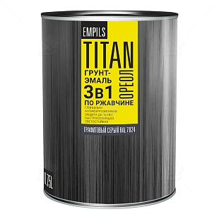Грунт-эмаль для металлических поверхностей 3 в 1 Ореол Титан гладкая графитовый серый RAL 7024 0,75 л