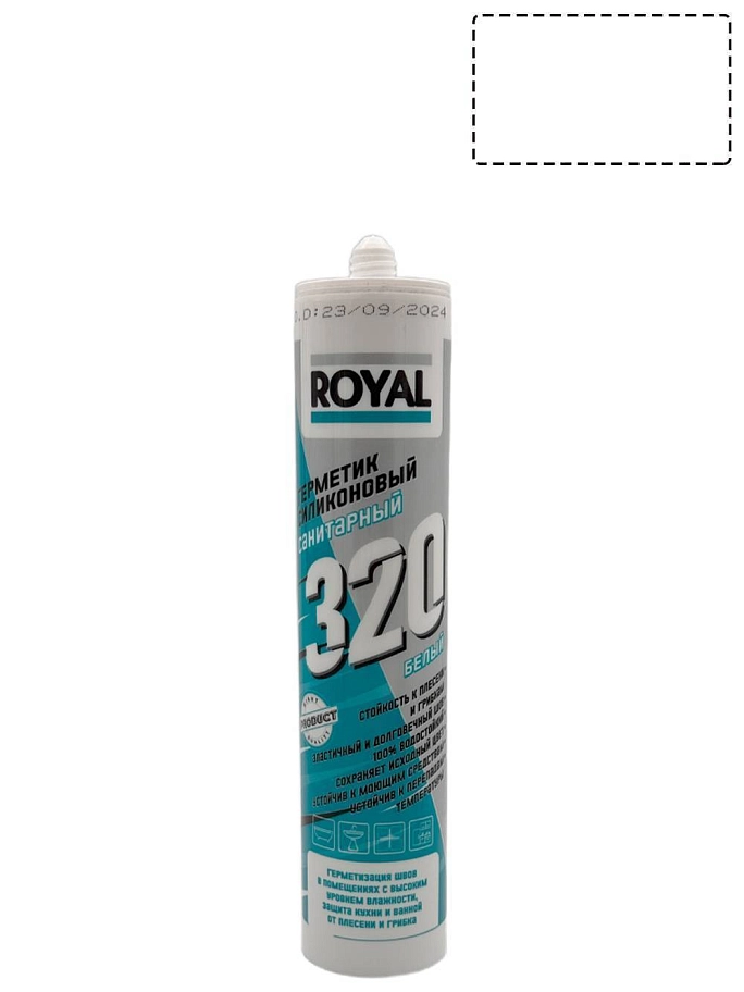Герметик силиконовый санитарный ROYAL 320 белый 280 мл