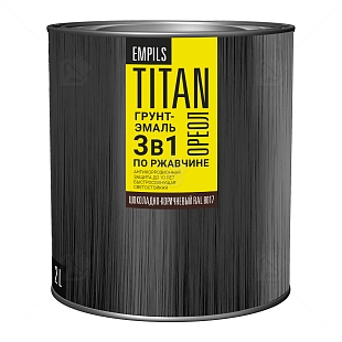 Грунт-эмаль для металлических поверхностей 3 в 1 Ореол Titan гладкая шоколадно-коричневый RAL 8017 2 л