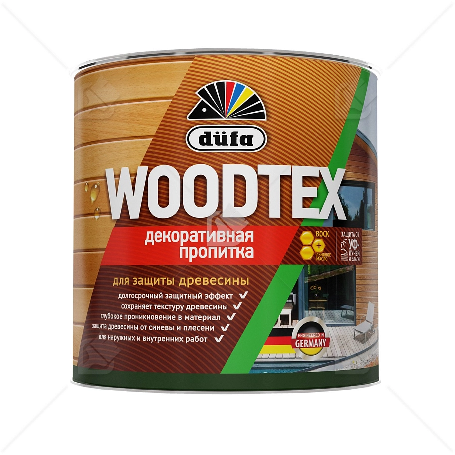 Пропитка декоративная для защиты древесины алкидная Dufa Woodtex бесцветная 3 л.