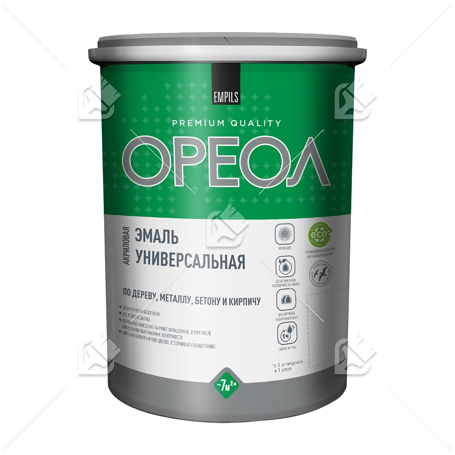 Эмаль универсальная акриловая Ореол глянцевая голубая 1 кг.