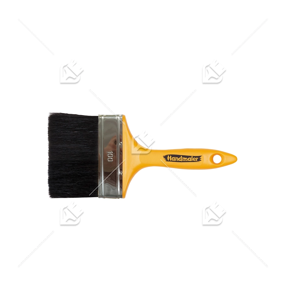 Кисть плоская Handmaler Yellow черная смешанная щетина пластиковая ручка 100 мм.